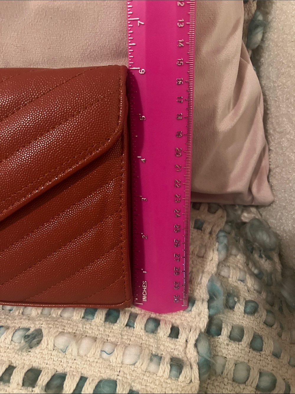 INSPIRED Redish Orange Leather Crossbody with Gold Hardware - Picture 5 of 10